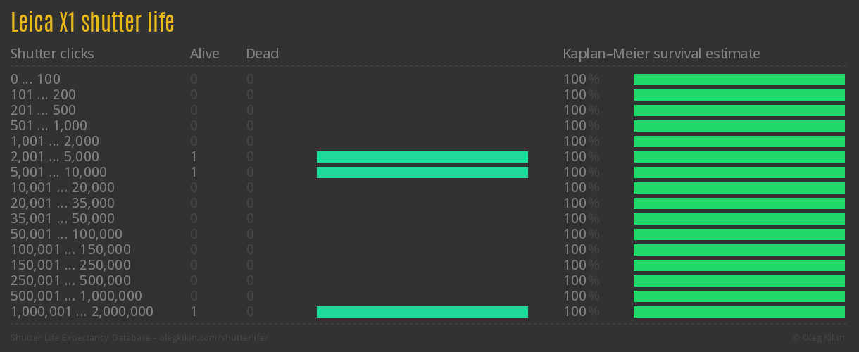Leica X1 shutter life